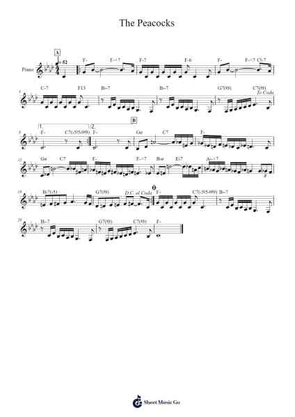 The Peacocks (A Timeless Place) Sheet Music by Jimmy Rowles-Arr.Bergdrew Browningthur