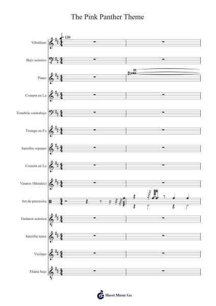 The Pink Panther Theme Sheet Music by Henry Mancini-Arr.Fredcamp Viomia