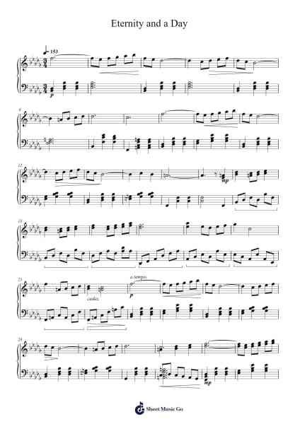 Eternity and a Day Sheet Music by Eleni Karaindrou-Arr.Childdy Whitkin