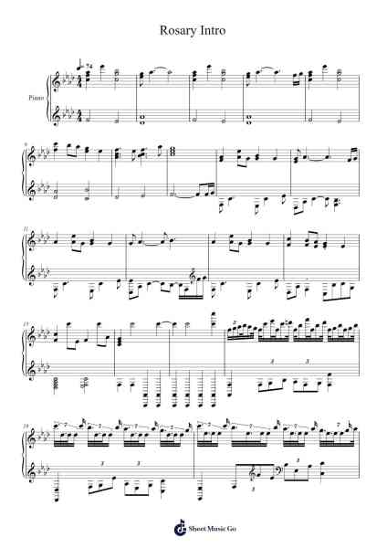 Rosary Intro Sheet Music by Chadtrick Woodxine-Arr.Temvogt Roblome