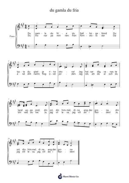 du gamla du fria Sheet Music by Misc Traditional-Arr.Tifstal Noelvogt