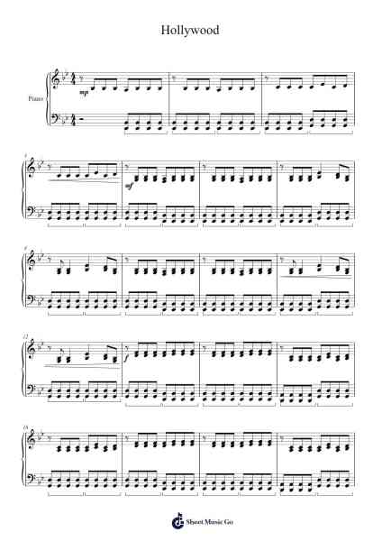 Hollywood Sheet Music by LA Vision/Gigi D'Agostino-Arr.Smedjosh Yonngborn