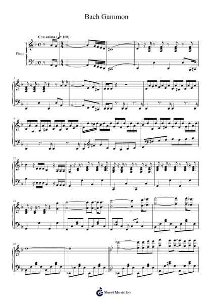 Bach Gammon Notenblatt von Richard Clayderman-Arr.Uppold Bruckey