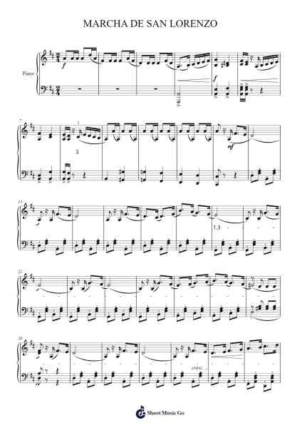 Marcha de San Lorenzo Sheet Music by Cayetano Silva-Arr.Lespenn