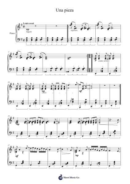 Una pieza Sheet Music by Chetes-Arr.Fagee