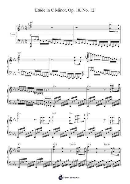 Etude in C Minor, Op. 10, No. 12 Sheet Music by Frédéric Chopin-Arr.Toutfey