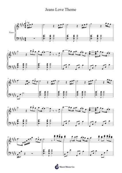 Jeans Love Theme Sheet Music by A.R. Rahman-Arr.Ciscer Georyale