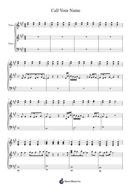 Call Your Name Sheet Music by Hiroyuki Sawano-Arr.Poundrett Lonlon