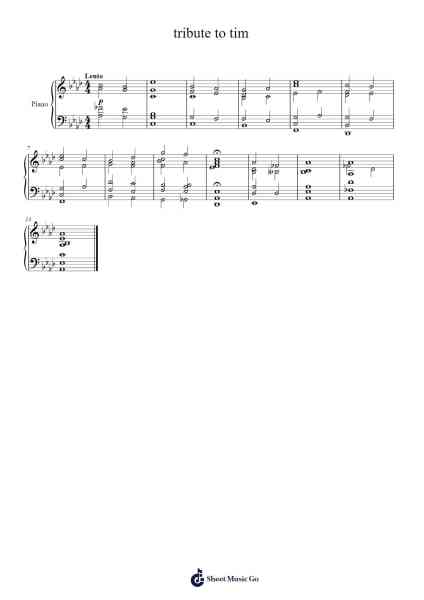 tribute to tim Sheet Music by Merto-Arr.Uvey