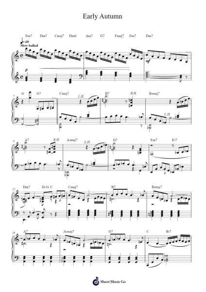 Early Autumn Sheet Music by George Gershwin/Ira Gershwin/Richard Walters-Arr.Runiel Faulktave