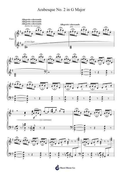 Deux Arabesques: Arabesque No. 2 in G Major Sheet Music by Claude Debussy-Arr.Krispert