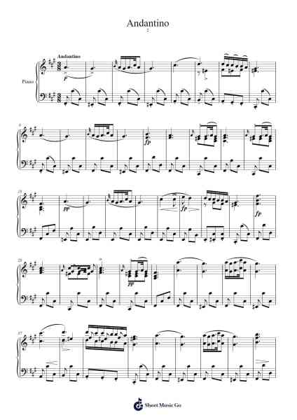 Piano Sonata in A Major, D. 959: II. Andantino Sheet Music by Franz Schubert-Arr.Janecher Duh