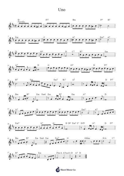 Uno Sheet Music by M. Mores/E. S. Discepolo-Arr.Vinwat