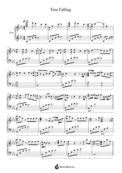 Free Falling Sheet Music by TXT-Arr.Bairdbian Lystan