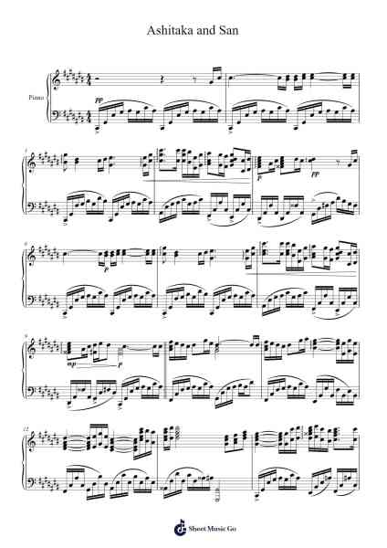 Ashitaka and San (from "Princess Mononoke") Sheet Music by Joe Hisaishi-Arr.Georpir Manback