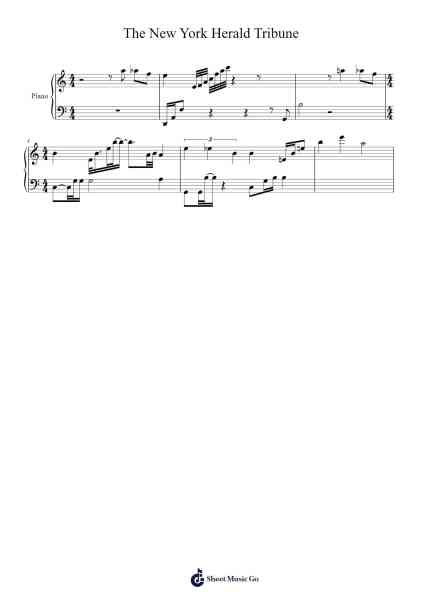 The New York Herald Tribune Sheet Music by Solal Matial-Arr.Terwyatt Hangan