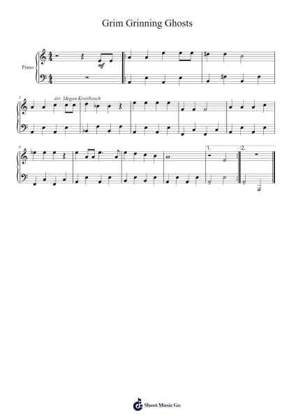 Grim Grinning Ghosts Sheet Music by Buddy Baker-Arr.Elroylitt Graycia