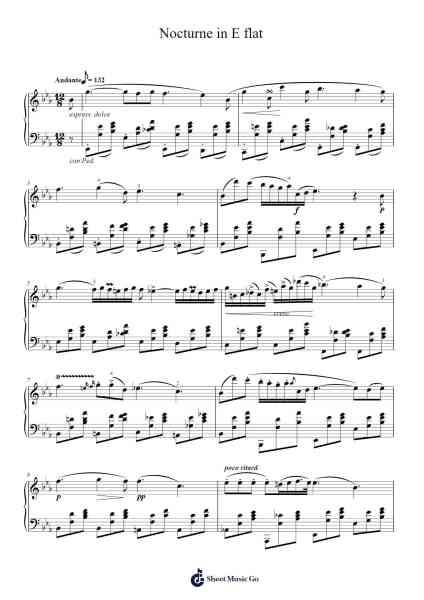 Nocturne No. 2 in E Flat Major, Op. 9 Sheet Music by Fryderyk Chopin-Arr.Arabias
