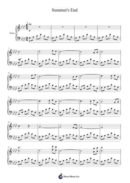 Summer's End Sheet Music by undefined-Arr.Sherrah Birroll