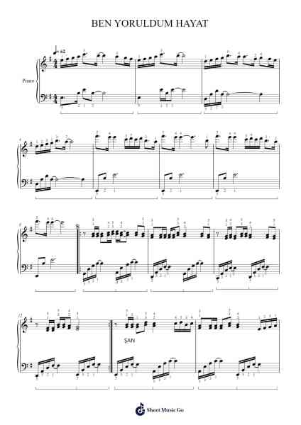 BEN YORULDUM HAYAT Sheet Music by Mümin Sarıkaya-Arr.Galsnick Theothew