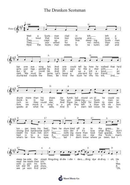 The Drunken Scotsman Sheet Music by Mike Cross-Arr.Greenlaw