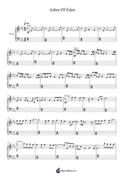 Ashes Of Eden Sheet Music by Breaking Benjamin-Arr.Fitchnolds Hartewy