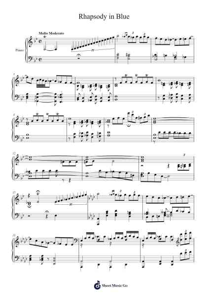 Rhapsody in Blue Sheet Music by George Gershwin-Arr.Olch