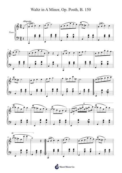 Waltz in A Minor, Op. Posth, B. 150 Sheet Music by Frédéric Chopin-Arr.Gorliz
