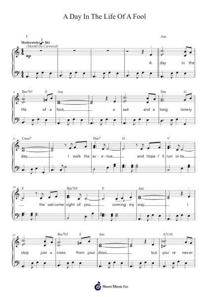 A Day In The Life Of A Fool Sheet Music by Luiz Bonfa-Arr.Leifclaire Frankbrooke