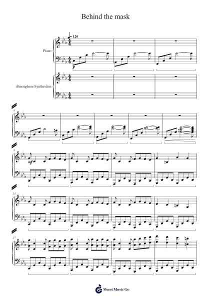 Behind the mask Sheet Music by AntonisPat-Arr.Odewyatt