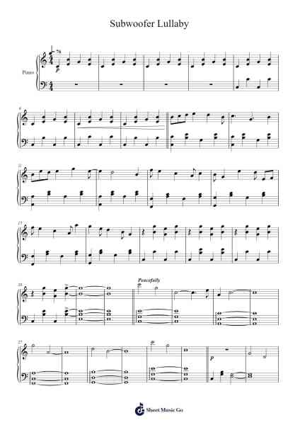 Subwoofer Lullaby Sheet Music by C418-Arr.Montyet