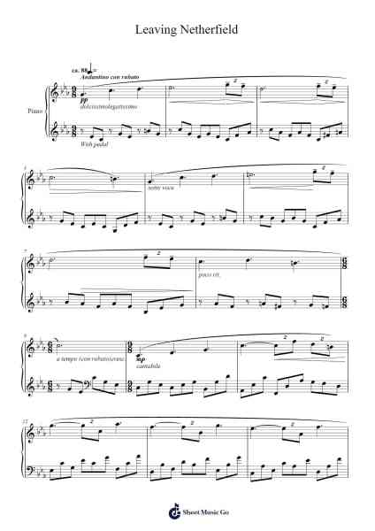 Leaving Netherfield - Pride and Prejudice Sheet Music by Dario Marianelli-Arr.Bridmay