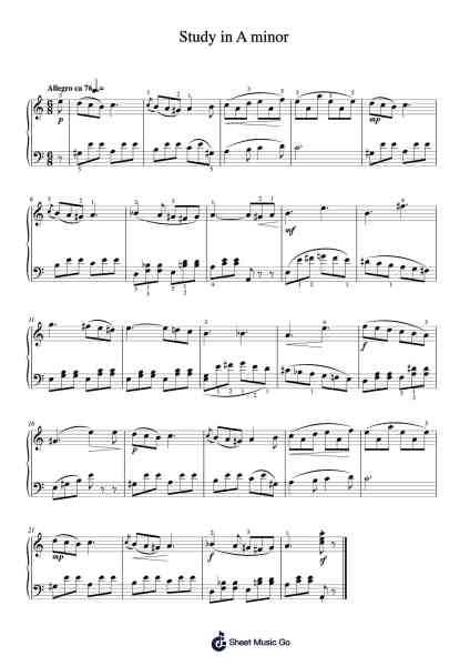 Study in A minor Sheet Music by John Mayer-Arr.Montyet