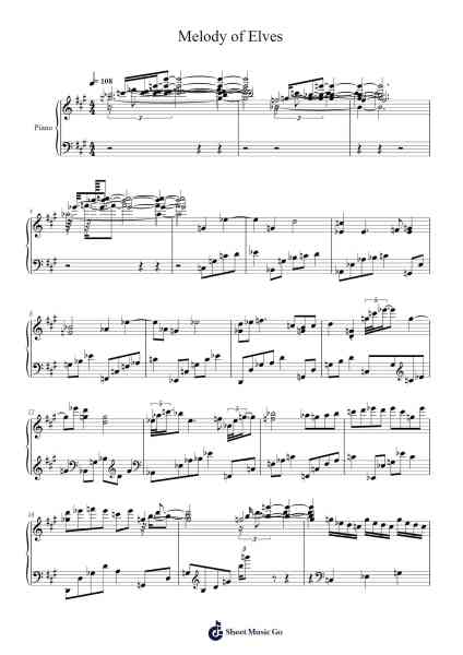 Melody of Elves Sheet Music by V.K.克-Arr.Mollkerr