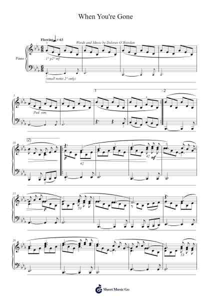 When You're Gone Sheet Music by The Cranberries-Arr.Keliot Hicksner