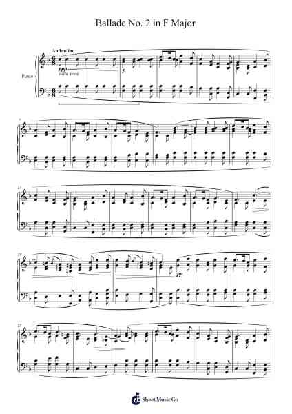 Ballade No. 2 in F Major, Op. 38 Sheet Music by Frédéric Chopin-Arr.Uvey