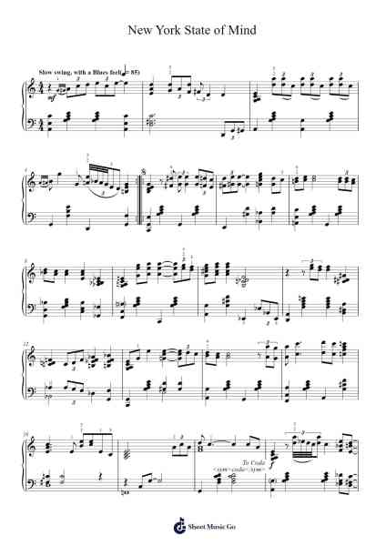 New York State of Mind Sheet Music by Billy Joel-Arr.Quinliet
