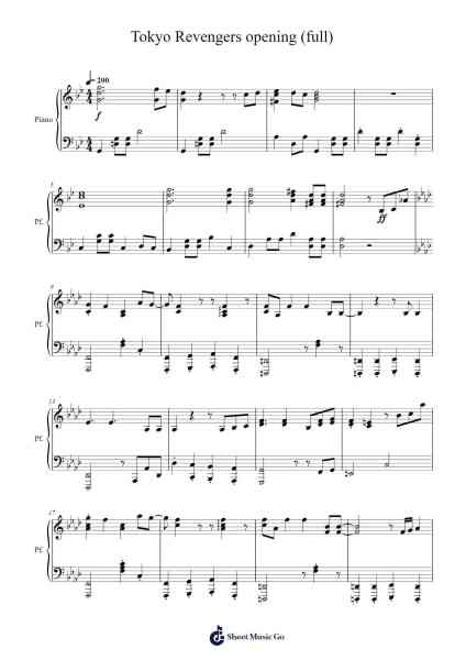 Tokyo Revengers opening (full) Sheet Music by Fitchrias-Arr.Eveken Dougloyd