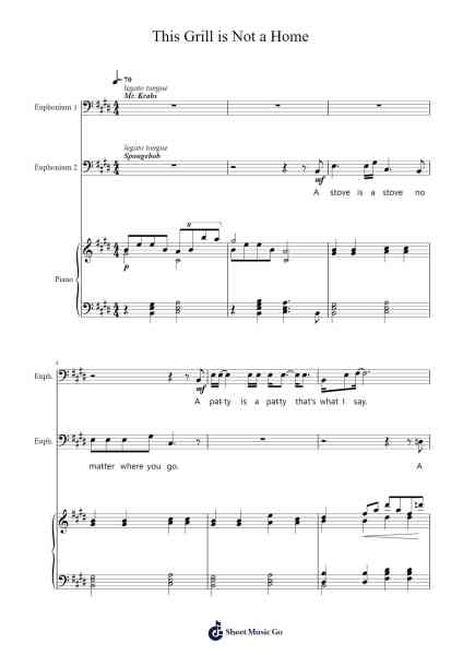 This Grill is Not a Home (Just a Greasy Spoon) Sheet Music by -Arr.Chapgene
