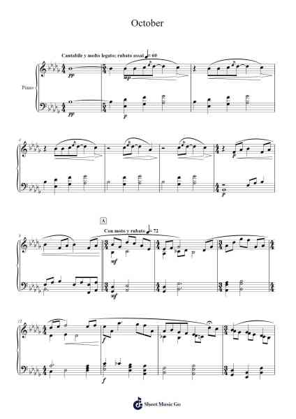 October Sheet Music by Eric Whitacre-Arr.Alscroft Hylo