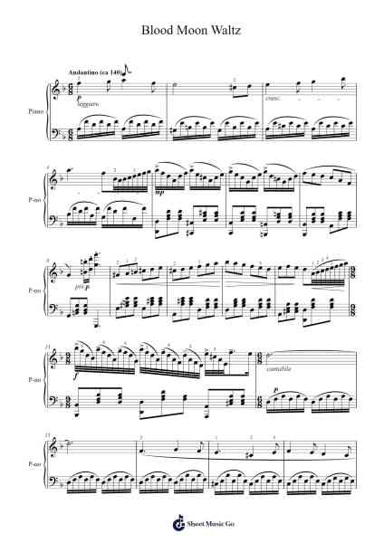 Blood Moon Waltz Sheet Music by Brian H. Kim-Arr.Xefunk Huttrick