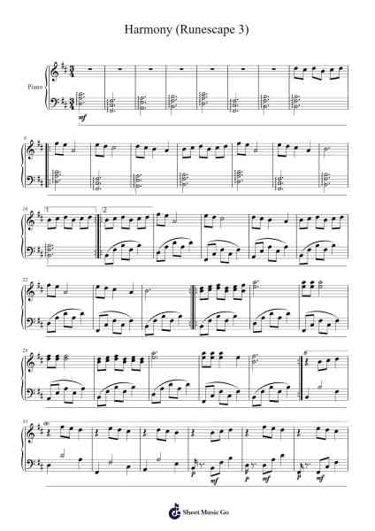 Harmony (Runescape 3) Sheet Music by Ian Taylor-Arr.Joneshouse