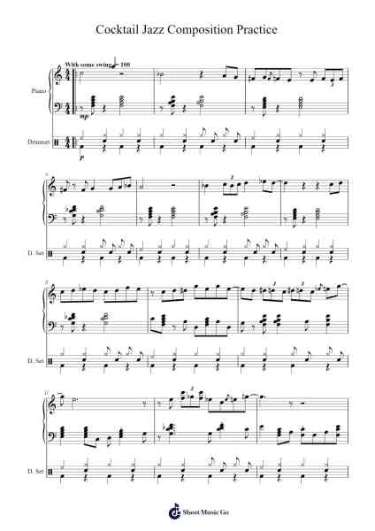 Cocktail Jazz Composition Practice Sheet Music by E.bird-Arr.Croftlitt
