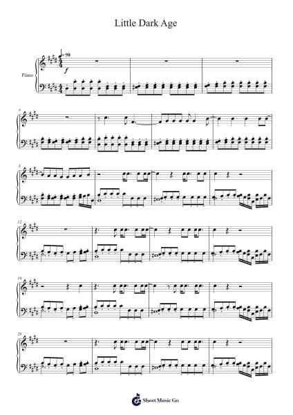 Little Dark Age Sheet Music by MGMT-Arr.Yonnggiles
