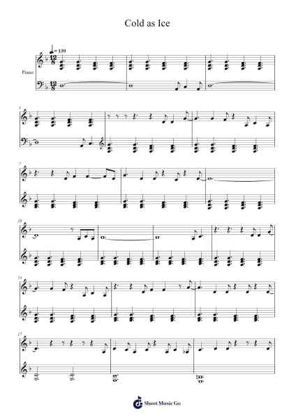 Cold as Ice Sheet Music by Foreigner-Arr.Wyli