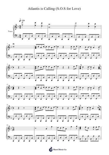 Atlantis is Calling (S.O.S for Love) Sheet Music by Modern Talking-Arr.Bauzel Zebian