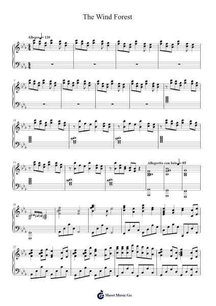 The Wind Forest Sheet Music by Joe Hisaishi-Arr.Belllas Priestsopp
