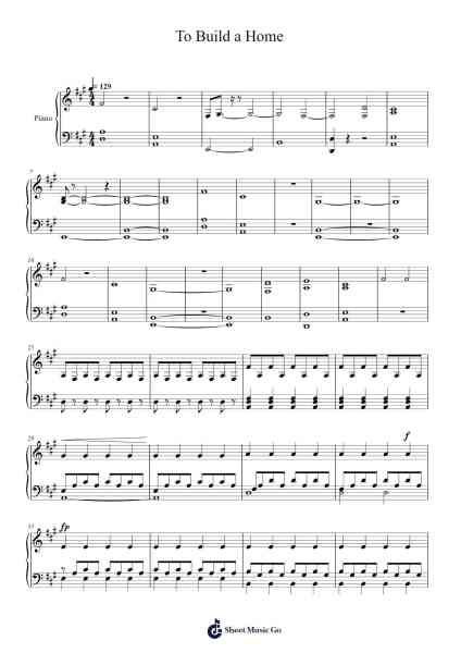 To Build a Home Sheet Music by The Cinematic Orchestra-Arr.Gibger Burnsleif