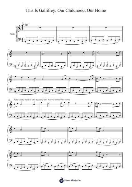 This Is Gallifrey; Our Childhood, Our Home Sheet Music by Murray Gold-Arr.Mablia Finkeith
