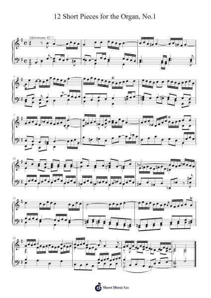 12 Short Pieces for the Organ, No.1 Sheet Music by Samuel Wesley-Arr.Relip